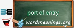 WordMeaning blackboard for port of entry